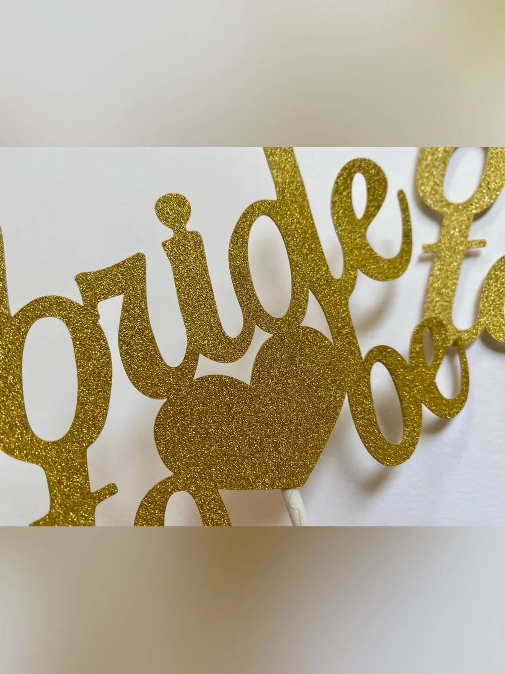 2 Bride to Be Gold Glitter Cake Toppers